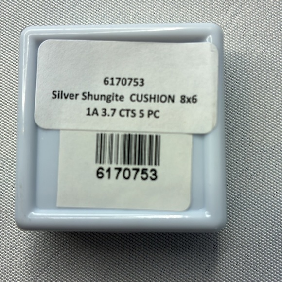 NWT Silver shungite loose gemstones cushion cut 5 pieces jewelry making supplies - Picture 2 of 6